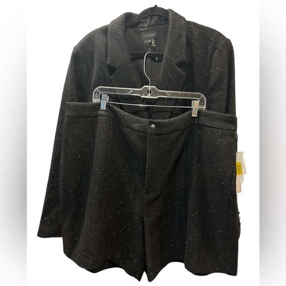 1.State Black Sparkle Blazer and Shorts Set size 22W